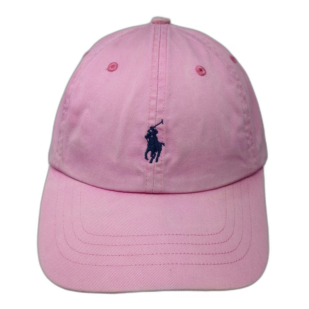 Polo Ralph Lauren Baseball Cap Pink Blue One Size Logo Cotton Slideback Hat